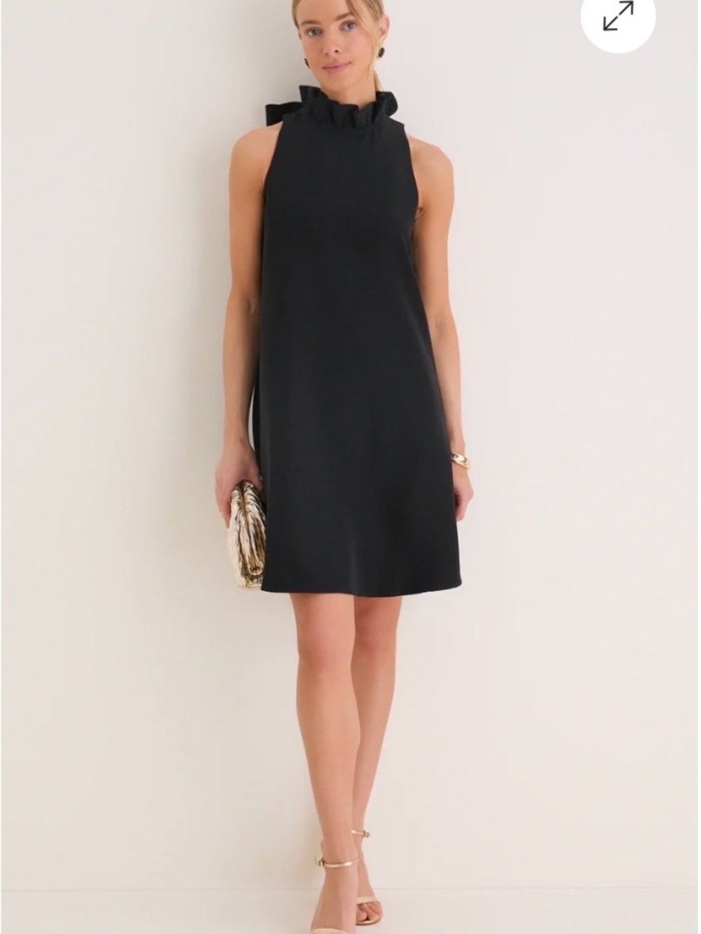 DO+BE Black Ruffle-Neck Mini Dress
